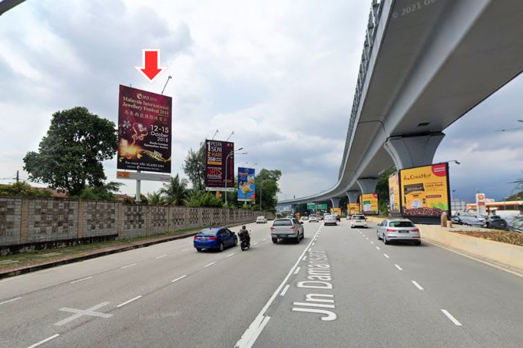 1 Panel Vertical Minipole Billboard at Jalan Damansara, TTDI, Petaling Jaya, Selangor (near the Starling)