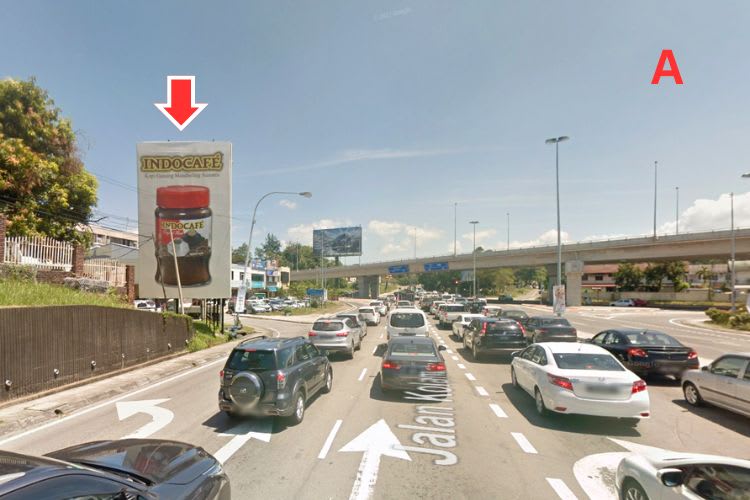 2 Sided Vertical Minipole Billboard at Jalan Kolam / Jalan Lintas, Taman Kinabalu, Kota Kinabalu, Sabah (near City Mall)