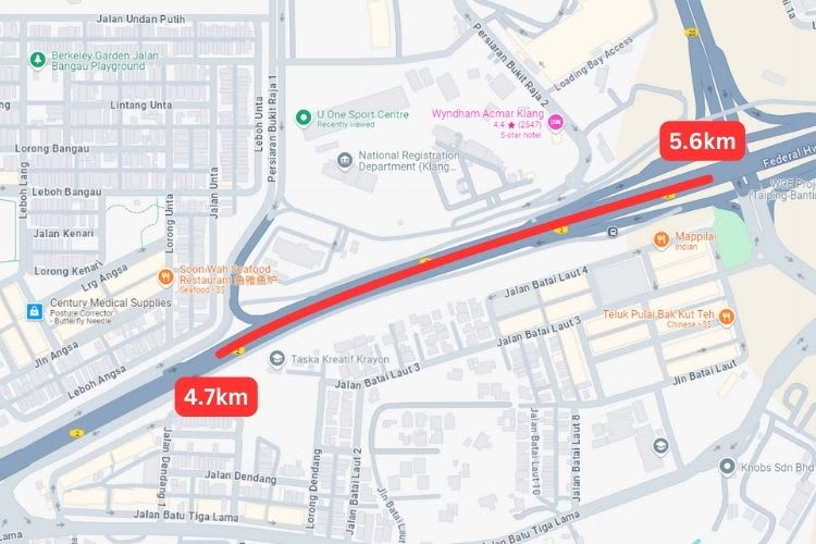 Federal Highway KM5.6 - KM4.7, Klang, Selangor (near AEON Mall Bukit Raja)