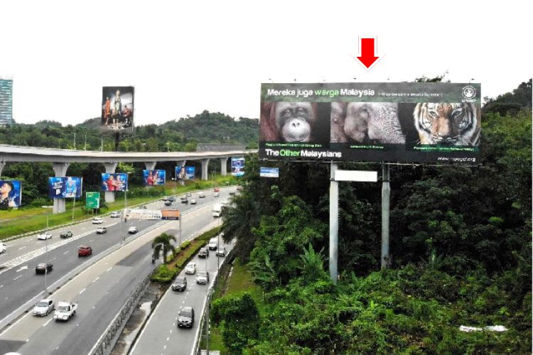 1 Sided Horizontal Twinpole Billboard at SPRINT / Damansara Link KM4.3, Petaling Jaya, Selangor (near Phileo)