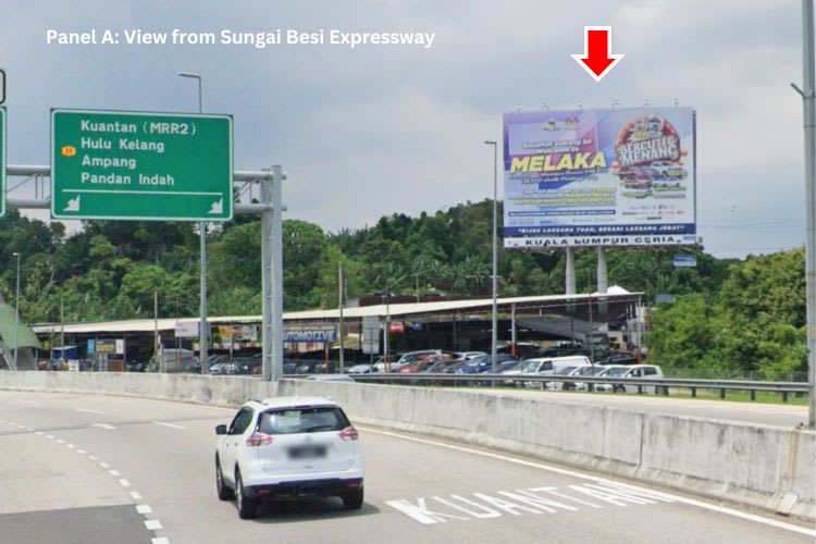 2 Sided Horizontal Twinpole Billboard at Sungai Besi Expressway / MEX, Salak South, Kuala Lumpur