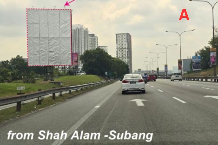 2 Sided Vertical Unipole Billboard at Federal Highway KM14, Shah Alam, Selangor (at Seksyen 13 near Aeon Mall Shah Alam)