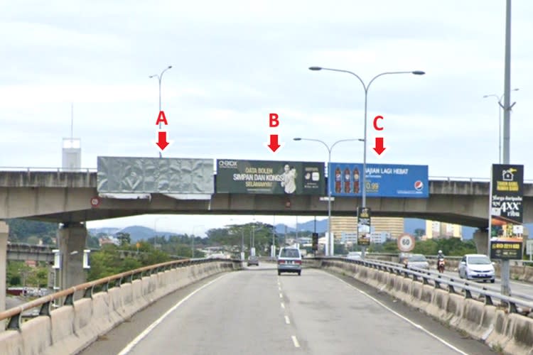 1 Panel Overhead Bridge Billboard at Jalan Rasah / Jalan Lingkaran Tengah, Seremban, Negeri Sembilan (from Port Dickson Toll Plaza)