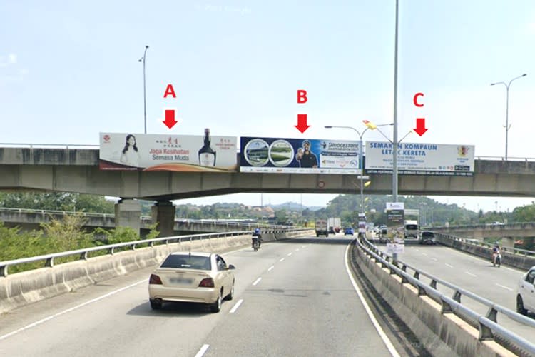 1 Panel Overhead Bridge Billboard at Jalan Rasah / Jalan Lingkaran Tengah, Seremban, Negeri Sembilan (to Port Dickson Tol Plaza)