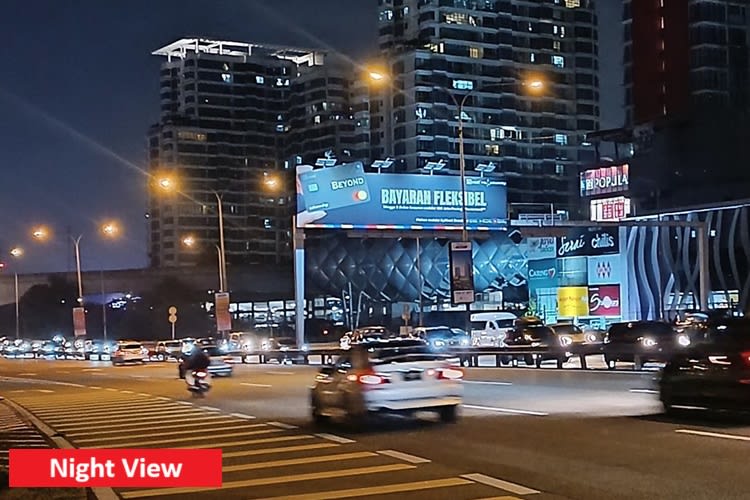 Night View - Mini Gantry Billboard at Federal Highway KM18.1, Subang, Selangor (near Empire Subang)