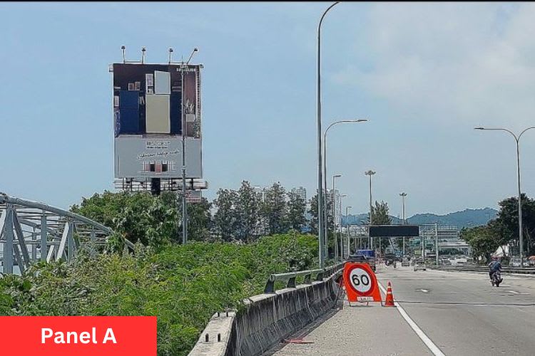 2 Sided Vertical Unipole Billboard at Jalan Tun Dr Lim Chong Eu, Bayan Lepas, Penang