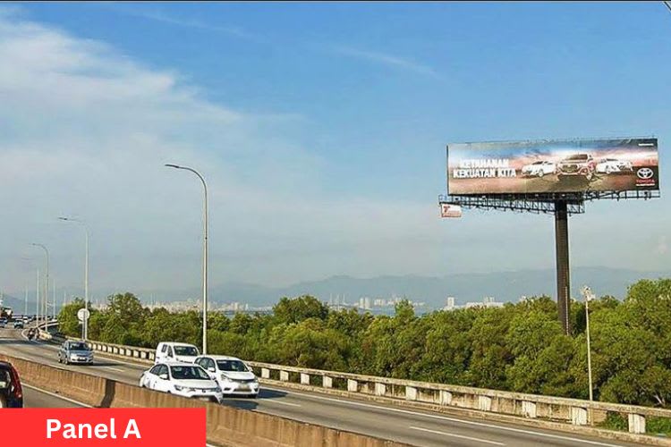 2 Sided Horizontal Unipole Billboard at Penang Bridge, Perai, Penang (to Penang Bridge)