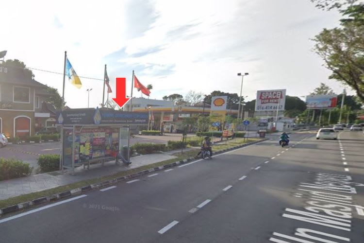 6 Panel Bus Shelter Billboard at Jalan Masjid Negeri, Jelutong, Penang (4 panels, 2 side panels)