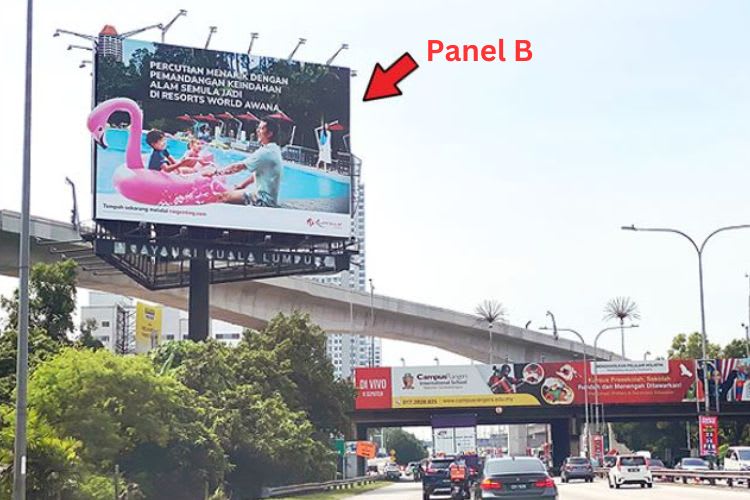 Horizontal Unipole Billboard at KLS / Bukit Jalil Highway Interchange, Kuala Lumpur