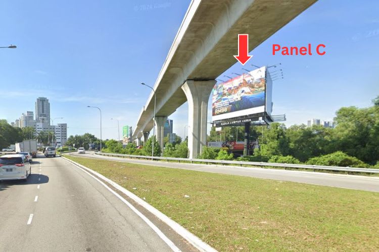 Horizontal Unipole Billboard at KLS / Bukit Jalil Highway Interchange, Kuala Lumpur