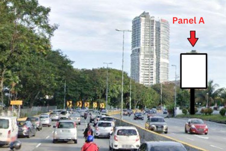 2 Sided Vertical Unipole Billboard at LDP Highway KM13.7, Petaling Jaya, Selangor (near Yayasan Felda)