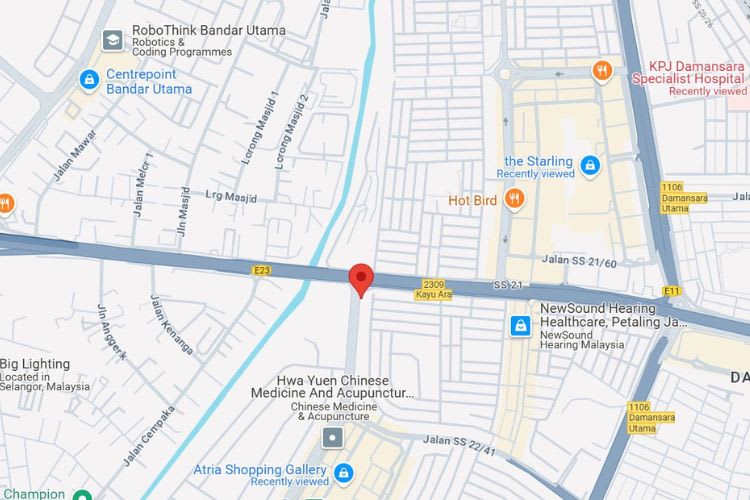 Map - Vertical Minipole Billboard at Jalan SS22/2 / Jalan SS22/43, Petaling Jaya, Selangor