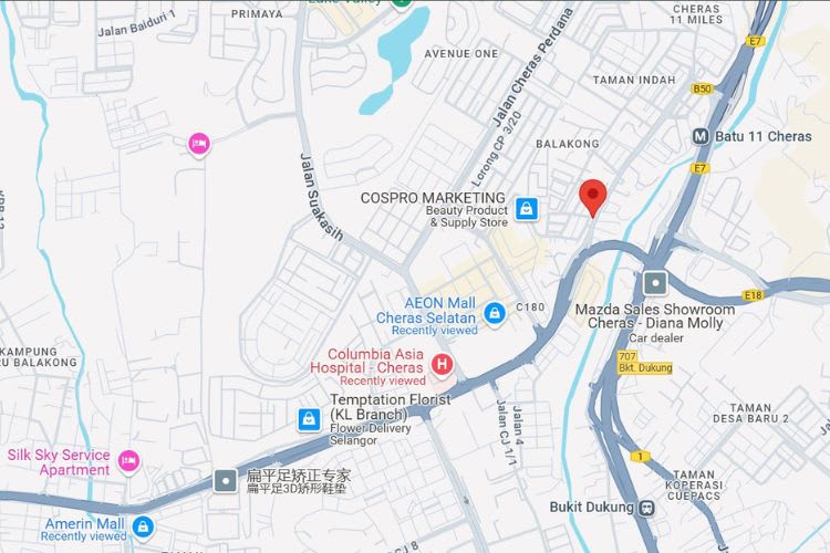 Jalan Balakong, Cheras, Selangor (infront NSK Batu 11 Cheras)