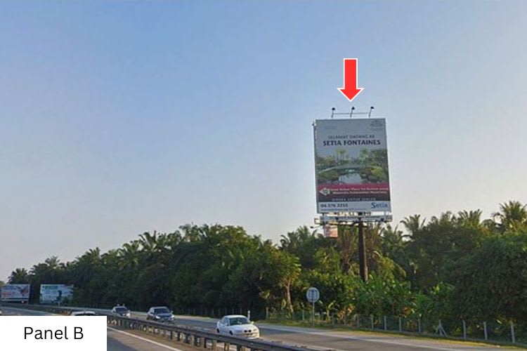 Vertical Unipole Billboard at NSE Highway KM121.3, Kepala Batas, Penang (near Bertam interchange)