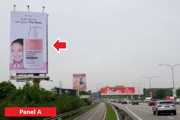 2 Sided Vertical Unipole Billboard at Federal Highway KM17.5, Subang Jaya, Selangor
