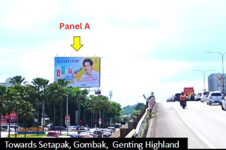 2 Sided Horizontal Unipole Billboard at MRR2 Highway KM19.9, Taman Melawati, Ampang Jaya, Kuala Lumpur
