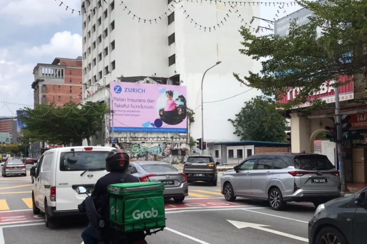 1 Sided Horizontal Wall-Banner Billboard at Jalan Sultan Idris Shah, Ipoh, Perak