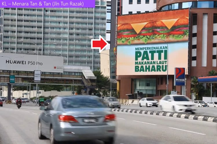 1 Panel Horizontal Digital Screen Billboard at Jalan Tun Razak, Kuala Lumpur (at Menara Tan & Tan)