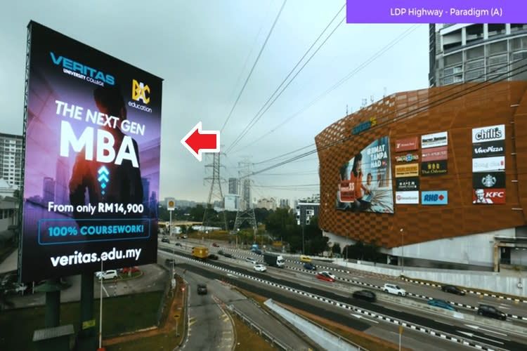 Vertical Digital Screen Billboard at LDP Highway – Paradigm, Petaling Jaya, Selangor (A)