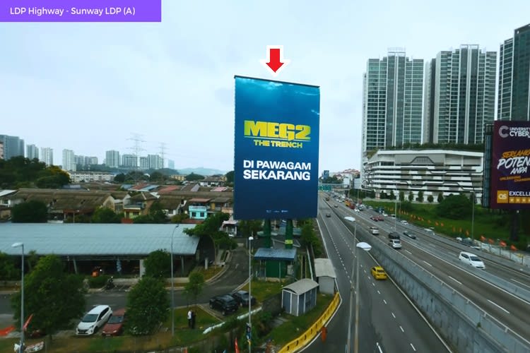 1 Sided Vertical Digital Screen Billboard at LDP Highway, Petaling Jaya, Selangor (A)