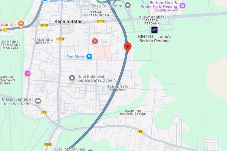 NSE Highway KM 121.4, Kepala Batas, Penang (near Bertam Interchange)