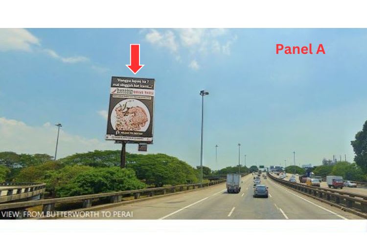 2 Sided Vertical Unipole Billboard at NSE Highway KM 138.1, Perai, Penang (near Penang 1st Bridge Toll Plaza)