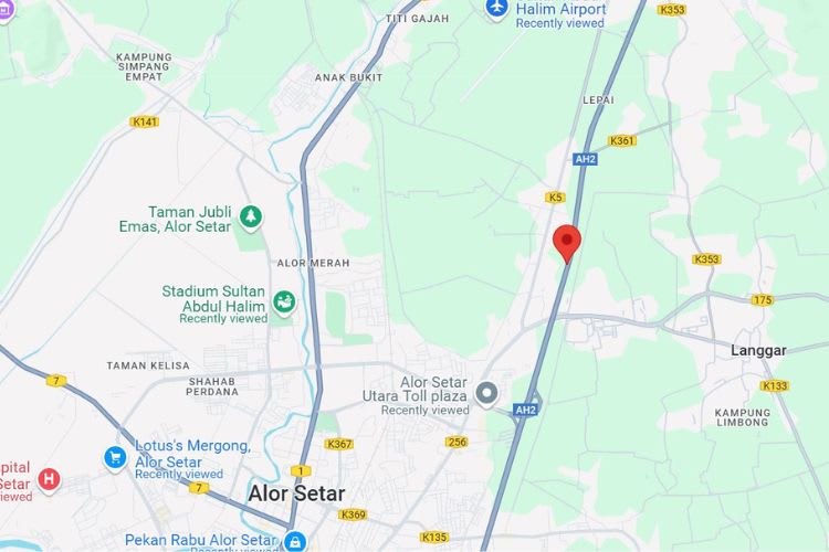 NSE Highway KM 41.2, Alor Setar, Kedah (near Hutan Kampung Toll Plaza)