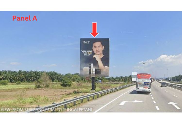 2 Sided Vertical Minipole Billboard at NSE Highway KM 175.6, Bandar Baharu, Kedah (near Bandar Baharu Toll Plaza)
