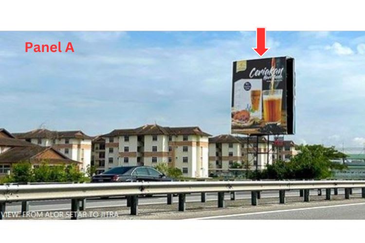 2 Sided Vertical Minipole Billboard at NSE Highway KM 37.2, Kepala Batas, Kedah
