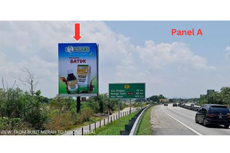 2 Sided Vertical Minipole Billboard at NSE Highway KM 192.9, Bukit Merah, Gunung Semanggol, Perak