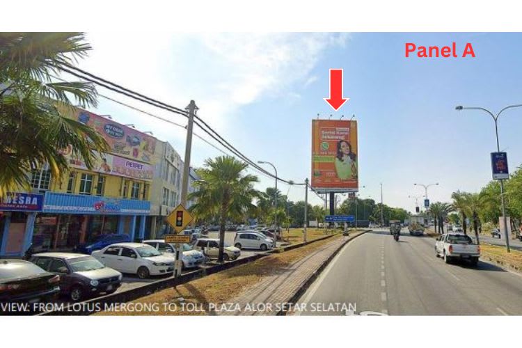 2 Sided Vertical Unipole Billboard at Sultanah Bahiyah Highway, Alor Setar, Kedah