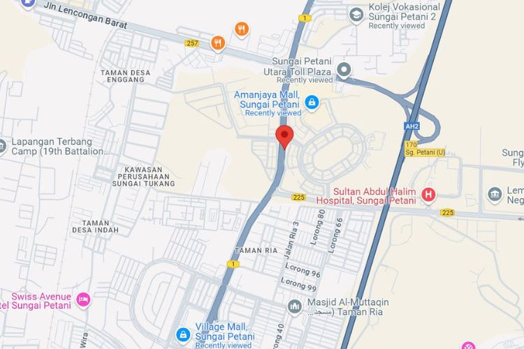 Jalan Badlishah, Sungai Petani, Kedah (infront Amanjaya Sports Arena)