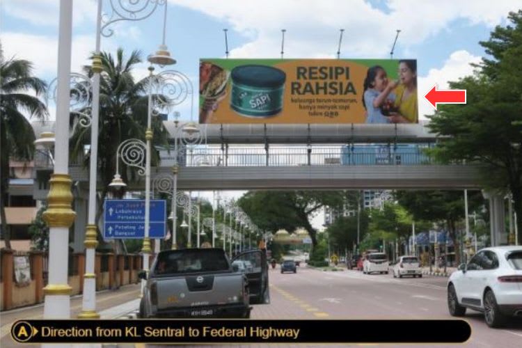 1 Panel Overhead Bridge Billboard at Jalan Tun Sambanthan, Kuala Lumpur (near SMK La Salle Brickfields)