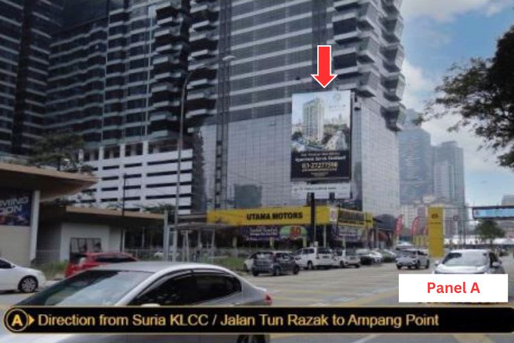 2 Sided Vertical Minipole Billboard at Jalan Ampang / Lorong Palas, Kuala Lumpur