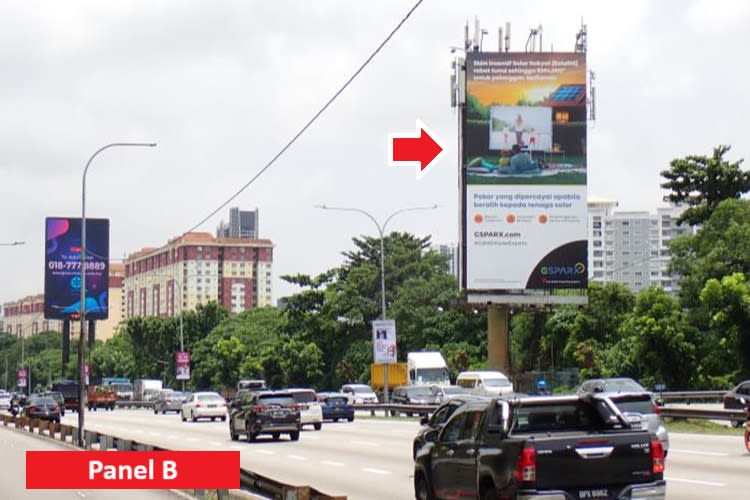 Vertical Unipole Billboard at Federal Highway KM26.9, Subang Jaya, Selangor