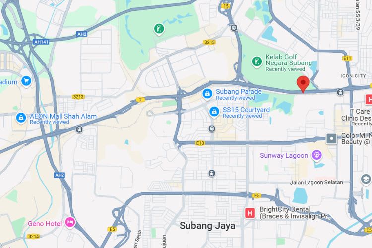 Federal Highway KM27.1, Petaling Jaya, Selangor (opposite Kelab Golf Negara Subang)