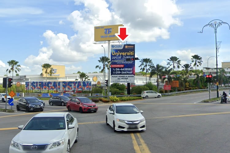 1 Sided Vertical Minipole Billboard at Jalan Bakar Arang / Jalan Lencongan Barat, Sungai Petani, Kedah (near TF Value Mart)