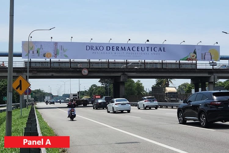 2 Sided Overhead Bridge Billboard at NSE Highway KM136.5, Perai, Penang