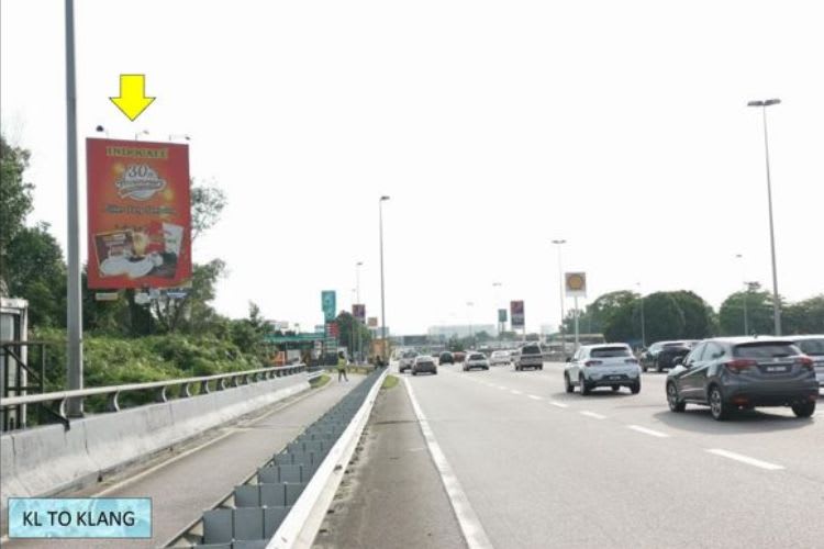 1 Panel Vertical Minipole Billboard at KESAS Highway KM 34.8, Shah Alam, Selangor (before Proton HQ)