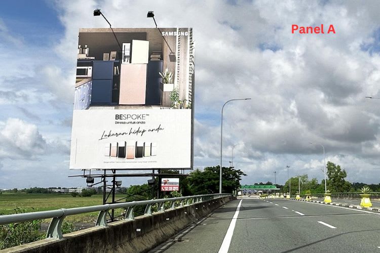 2 Sided Vertical Minipole Billboard at Alor Setar Selatan Toll Plaza, Alor Setar, Kedah