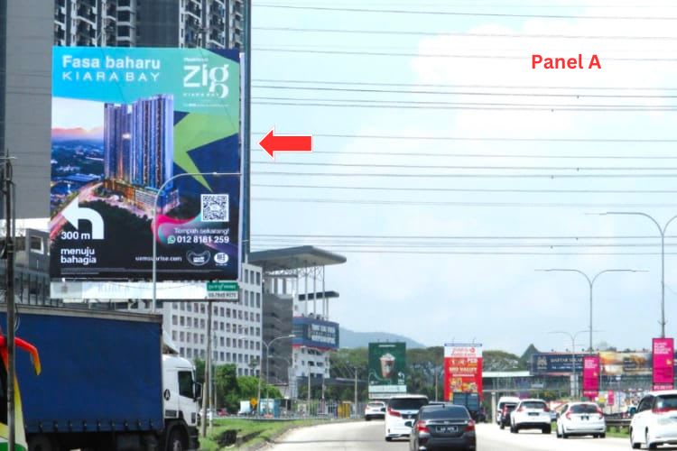 2 Panel Vertical Minipole Billboard at MRR2 Highway / Kepong, Kuala Lumpur (near PPAM Metropolitan Kepong)