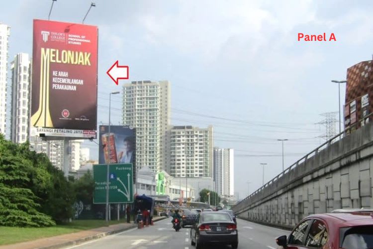 2 Sided Vertical Minipole Billboard at LDP Highway, Petaling Jaya, Selangor (opposite Paradigm Mall)