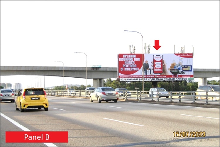 Horizontal Spectacular Billboard at ELITE Highway KM1.7, Shah Alam, Selangor (near NKVE Interchange)