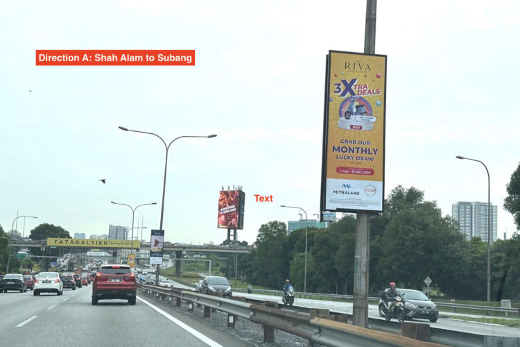 8 Panel Fixed Panel Street Bunting Billboard at Federal Highway, Shah Alam, Selangor (Shah Alam to Subang Jaya)