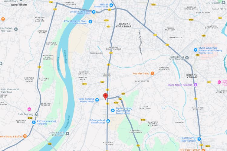 Jalan Kuala Krai, Kota Bharu, Kelantan (towards Giant Tunjong)