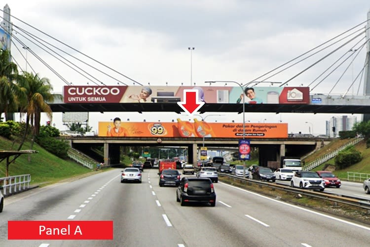 2 Sided Overhead Bridge Billboard at Federal Highway KM28.2 / LDP Highway, Petaling Jaya, Selangor (Near KTM Setia Jaya)
