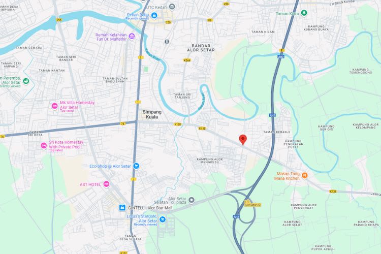 Jalan Alor Mengkudu, Alor Setar, Kedah (opposite Mydin)
