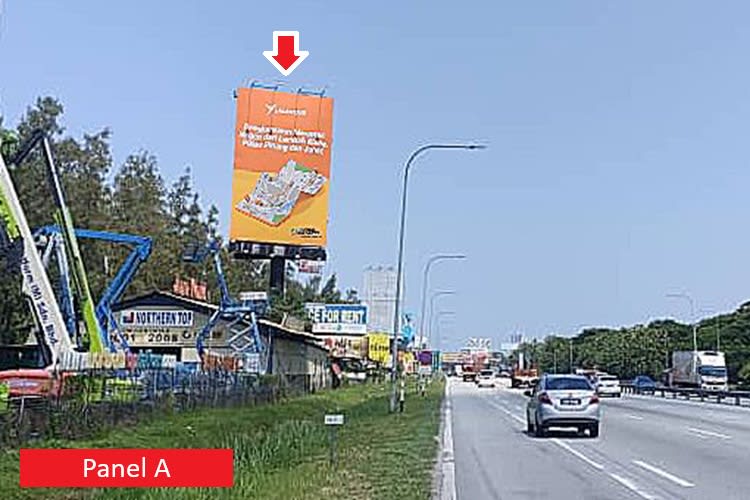 2 Sided Vertical Unipole Billboard at NSE KM143.2, Juru, Perai, Penang (right after Juru AutoCity)