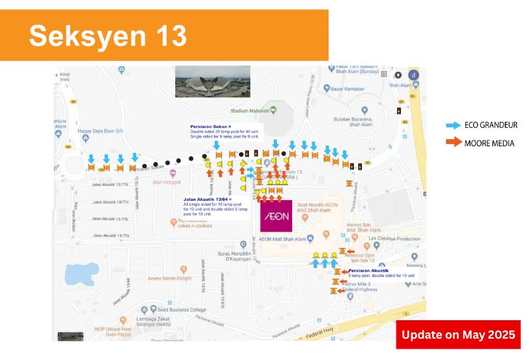 Persiaran Sukan - Jalan Akuatik 13/64 - Persiaran Akuatik, Seksyen 13, Shah Alam, Selangor (near Aeon Mall Shah Alam)