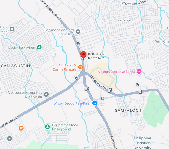 Map - Horizontal Roof Top Billboard at Emilio Aguinaldo Highway, San Agustin 1, Dasmarinas, Cavite (near SM and Robinsons Pala-Pala)